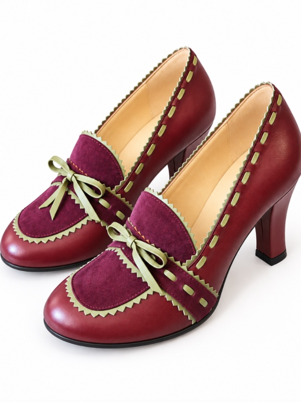 Giraudon Plum + Green Heels 40